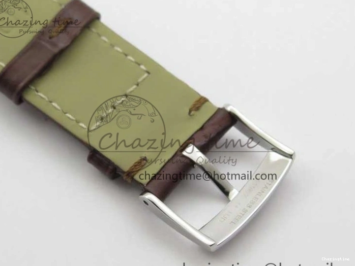 0110 Affordable De Ville Prestige Real PR SS ZF 1:1  Best Edition White Dial YG Markers Brown Leather Strap MIYOTA 7899